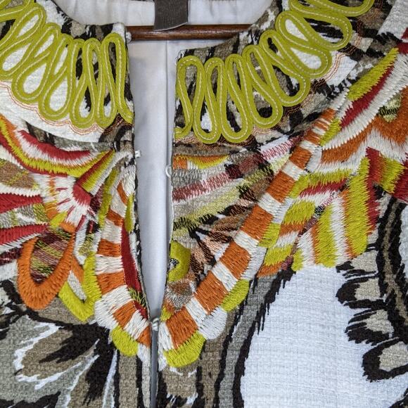 Chicos VTG Multicolored Tropical Floral Blazer Jacket Coastal Grandma M 8 Size 1 - Picture 7 of 11